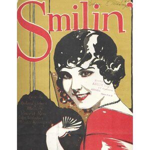 Smilin’ Sheet Music 1921 Sherman Clay Astoria OR Store Stamp Vincent Rose